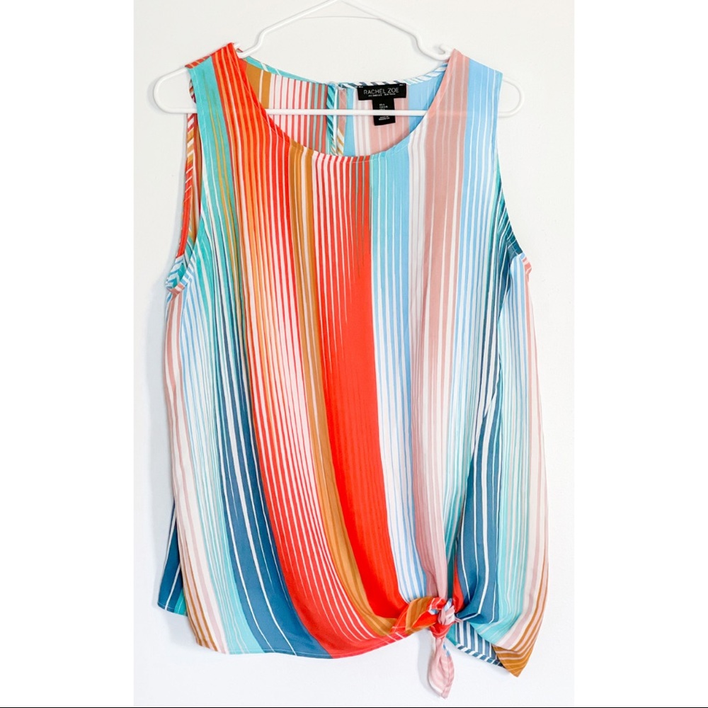 Colorful side knot top